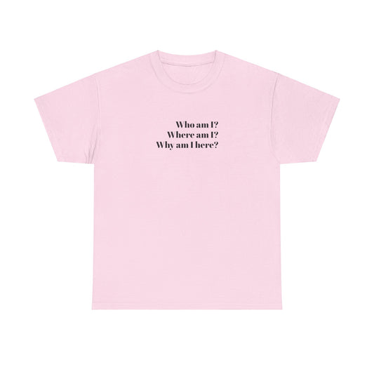 Who Where Why Am I  T-shirt